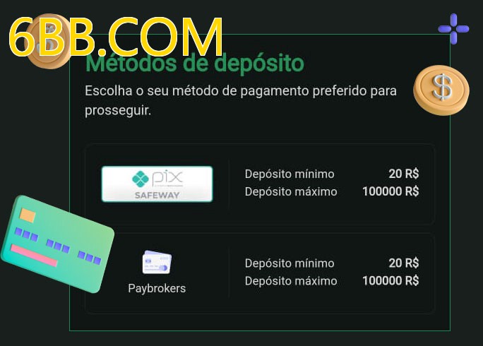 O cassino 6BB.COMbet oferece uma grande variedade de métodos de pagamento